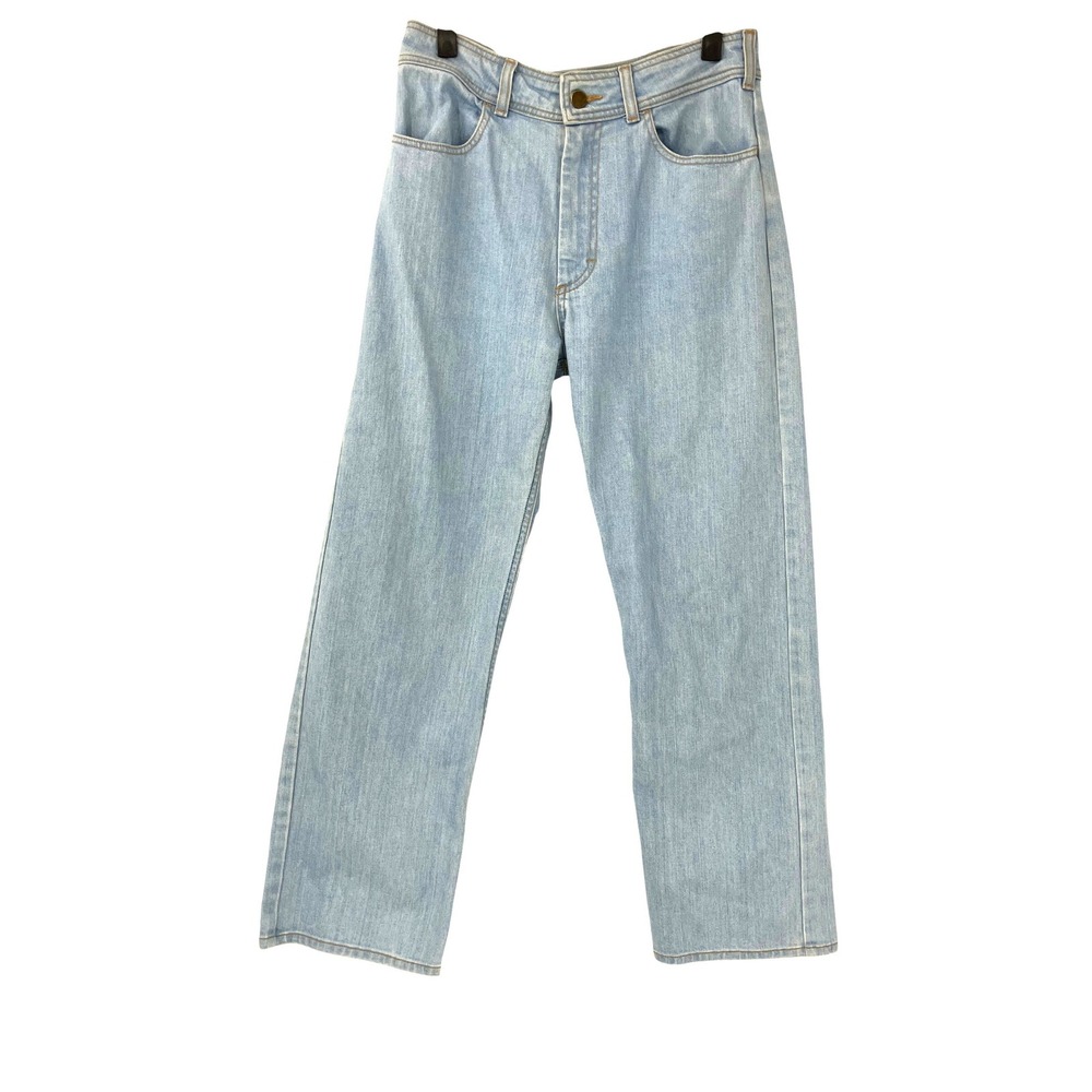 Creatures of Comfort Light Wash High Waisted Straight Leg Jeans Size 8 USA Made